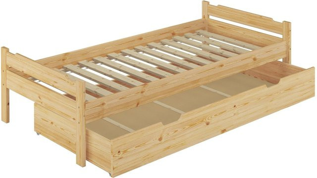 Erst-Holz Massivholz-Einzelbett für Kinder und Jugendliche aus Kiefer mit Rollrost und Bettkasten, Braun, B/T/H: 80 x 200 x 88 cm - Bild 1