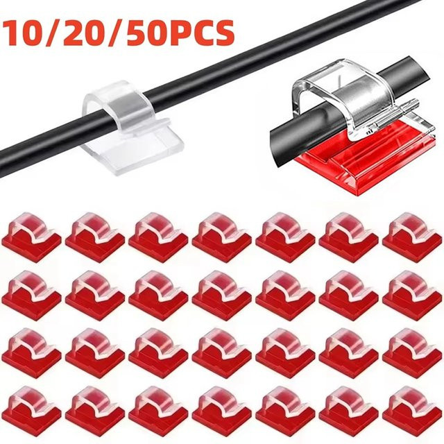 VORTNGLE Kabel-Organizer-Clips in Weiß, 50 Stück Kabelhalter für USB-Kabel und Schreibtischklemmen - Bild 1