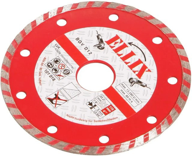 ELLIX Diamant-Trennscheibe Turbo Rot Durchmesser: 115 mm - Bild 1