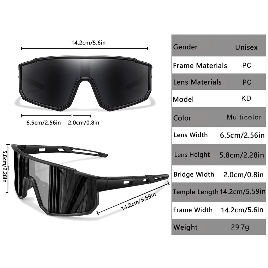 LOISRUBY Unisex Sonnenbrille, Vollrand, Kunststoff, Schwarz - Bild 2