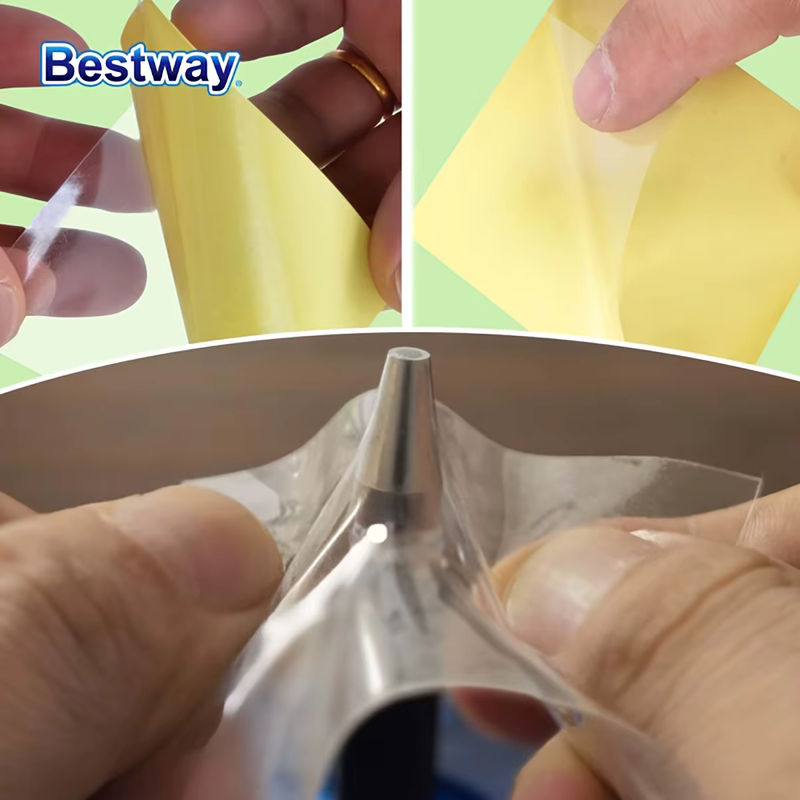 Bestway 10-teiliges selbstklebendes Unterwasser-Reparaturset für Schwimmbecken in Gelb und Transparent - Bild 3
