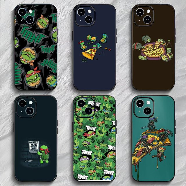 Anime Ninja Turtles Handyhülle für iPhone 17 16 15 14 Pro Max in Schwarz und Multicolour - Bild 1