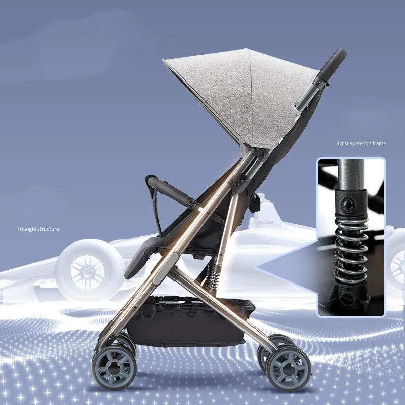 WTEMPO Buggy faltbarer Reise-Kinderwagen grau H x B x T: 97 x 85 x 49 cm - Bild 5
