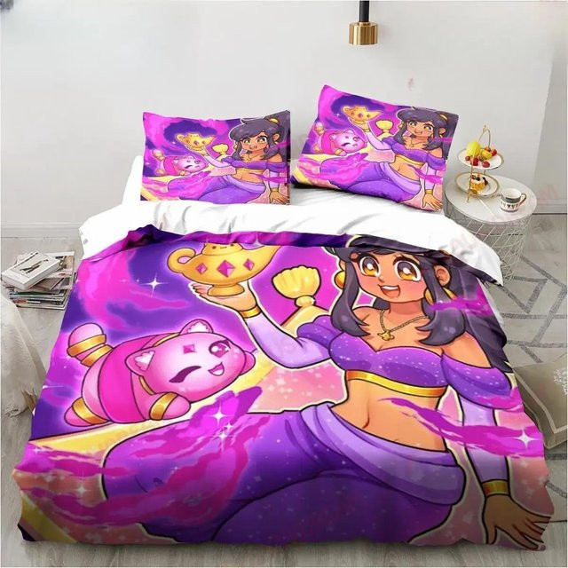 Jinmeige Aphmau Bettwäsche-Set mit Flügeln für Kinder, Farbe: Lila, B/H: 135 x 200 cm - Bild 1