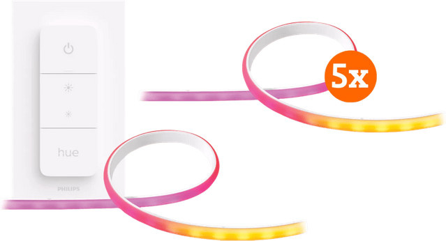 Philips Hue Gradient LED-Streifen Basisset 7 Meter Multicolor mit kabellosem Dimmer - Bild 1