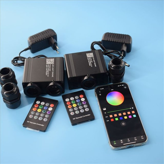 SENVODO RGBW LED Glasfaser-Sternenhimmel Set mit App-Bluetooth-Steuerung, 32W, Schwarz - Bild 1