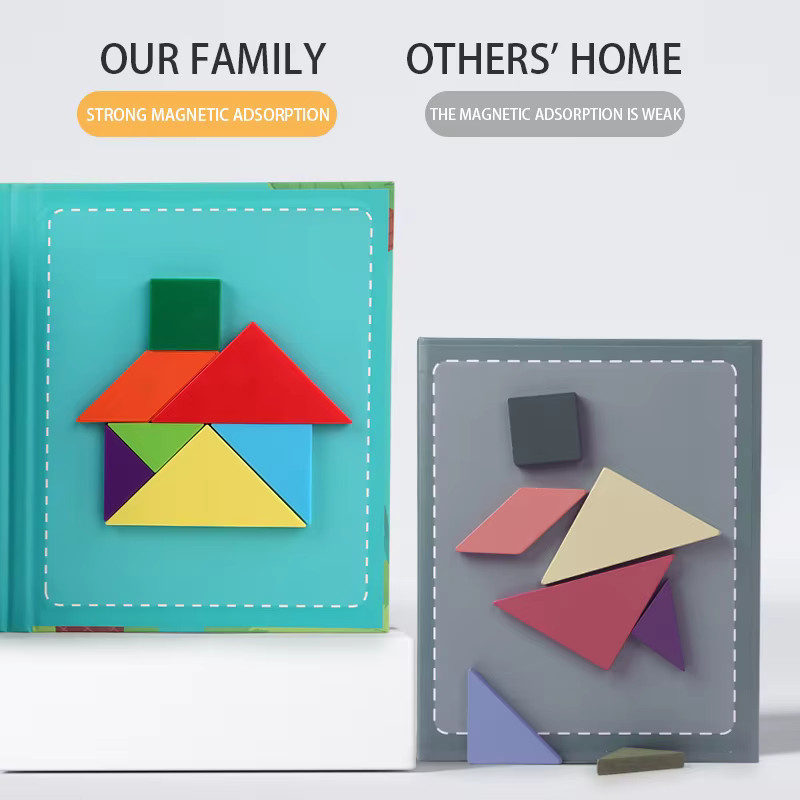 Datgo Magnetisches Tangram Puzzle Buch, Holz, Pädagogisches Spielzeug - Bild 2