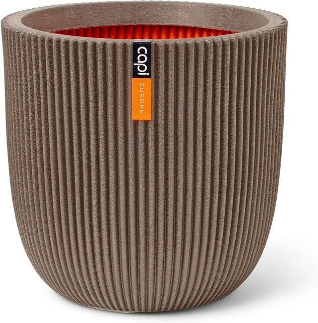 Blumentopf Kugel Groove von Aplanta in Taupe, Durchmesser: 35 cm, Höhe: 35 cm - Bild 1