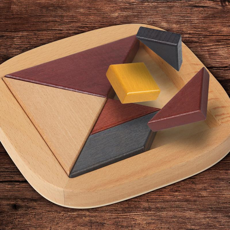 Montessori Holzpuzzlespiel Tangramms, Holz, ab 3 Jahre, bunt - Bild 2