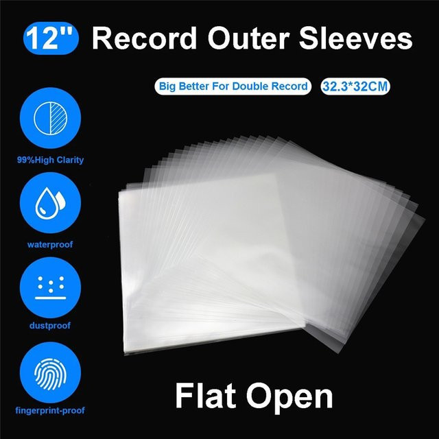 50 Stück luxuglow OPP Schutzhüllen für Schallplatten, transparent, B: 32,3 cm x H: 32 cm - Bild 1