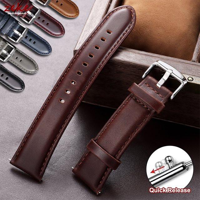 Uhrenarmband Crazy Horse-Rindsleder, braun, schwarz, grau, Unisex - Bild 1