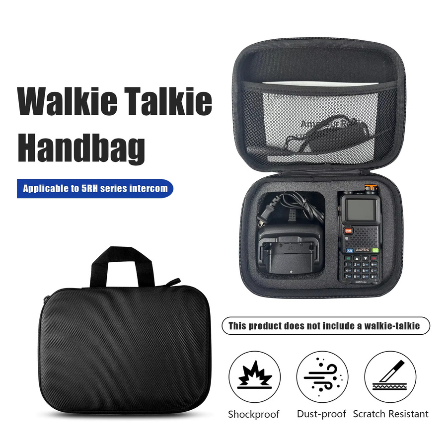 Baofeng Walkie Talkie Handtasche UV-21 Pro UV-5RH UV-5RM Schutzhülle für Zwei-Wege-Radios in Schwarz - Bild 2