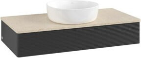 V&B Waschtischunterschrank Antao mit Frontstruktur in Blau, B/T/H: 100 x 50 x 19 cm - Bild 1