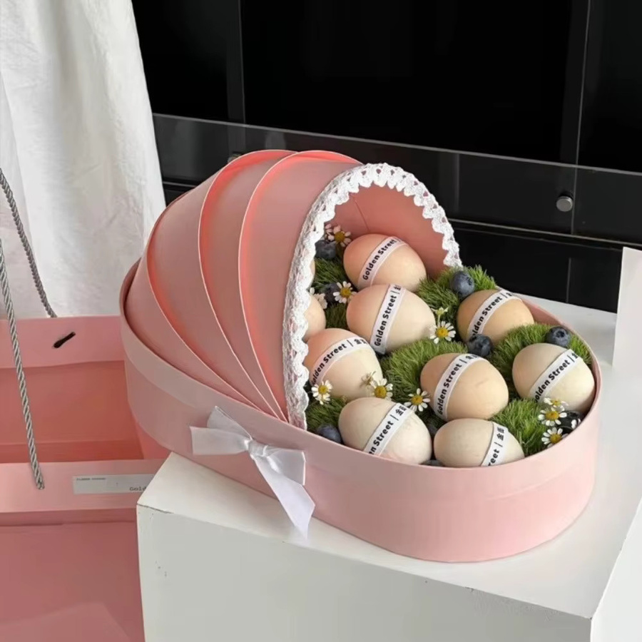 Multifunktionale Geschenkbox für Baby Shower in Blau, Rosa und Weiß zur Präsentation von Frischblumen oder Mondkuchen - Bild 2