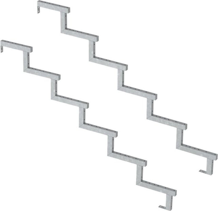 VINUOVO 2er Set Treppenwangen aus Edelstahl im Industrial Design für 6 Stufen, Höhe: 102 cm - Bild 1