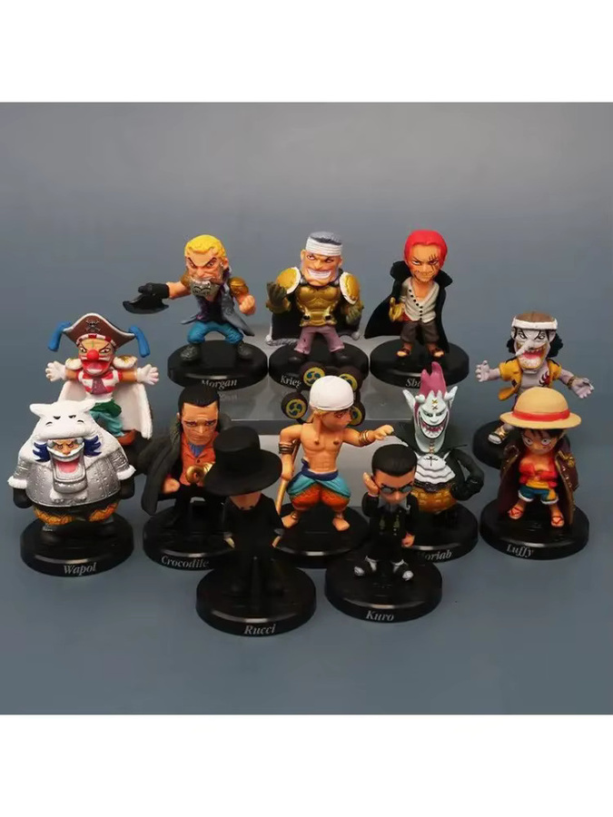 Bandai One Piece Q-Version Sabo Shanks Lucci Crocodile Moria Buggy Enel PVC-Figuren, 12-teiliges Set - Bild 2
