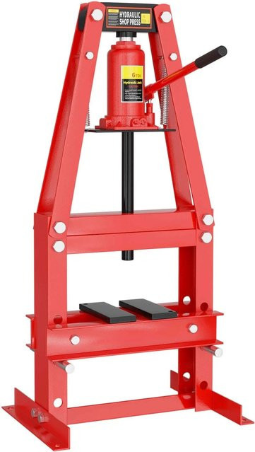Wiltec 6T A-Rahmen Hydraulikpresse Werkstattpresse aus Stahl in Rot - Bild 1