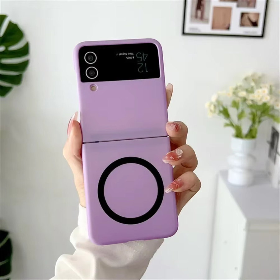 Magnetische Schutzhülle für Samsung Galaxy Z Flip5, Z Flip4 und Z Flip3 5G in Schwarz mit kabelloser Ladefunktion und Anti-Drop-Schutz - Bild 2