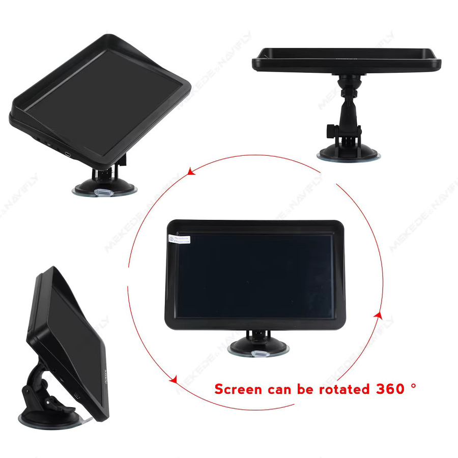 NAVIFANS GPS Navigationssystem mit 9 Zoll Touchscreen, Europa Karte, FM Radio und Sonnenschirm in Schwarz - Bild 3