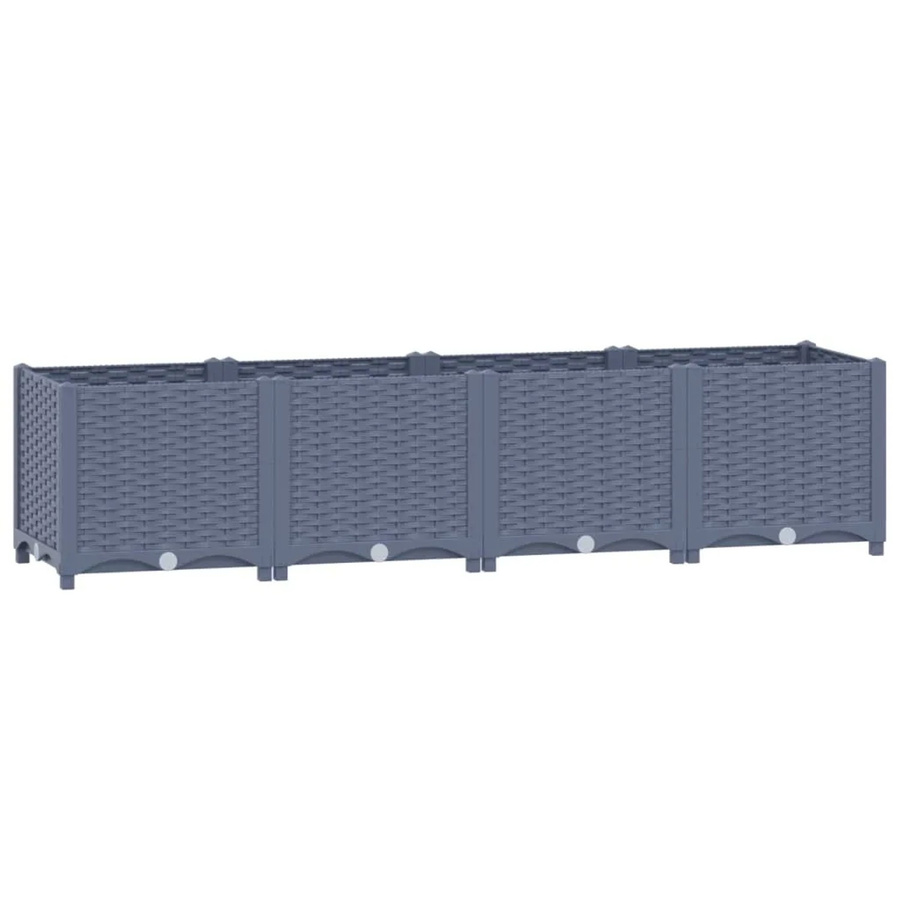 vidaXL Hochbeet aus Polypropylen in Grau, B/T/H: 160 x 40 x 38 cm - Bild 2
