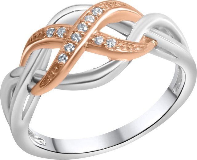 Zeeme Ring 925 Silber, zweifarbig, Unendlichkeits-Motiv, Damen - Bild 1