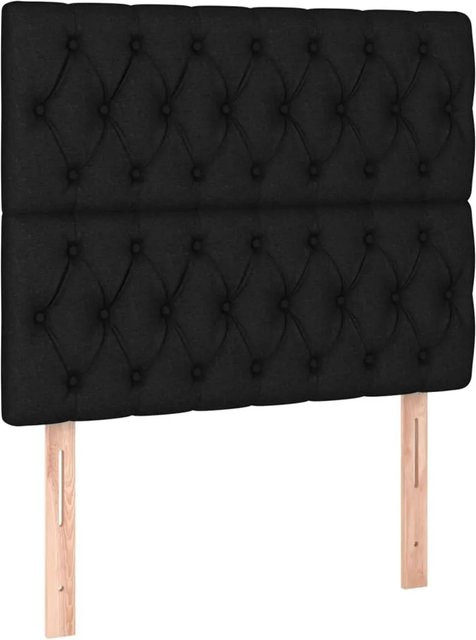vidaXL LED Kopfteil Schwarz mit USB-Ladeanschluss und integrierter Beleuchtung, B/H: 90 x 128 cm - Bild 1