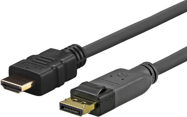 VivoLink Pro Adapterkabel DisplayPort männlich zu HDMI männlich in Schwarz mit 4K Unterstützung, Länge: 1,5 m - Bild 1