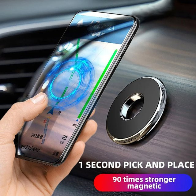 Universeller magnetischer Autotelefonhalter in Silber für iPhone und MagSafe sowie GPS-Geräte - Bild 1