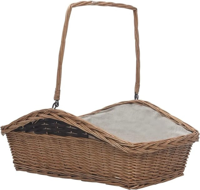 vidaXL Holzkorb aus Rattan in Braun mit Tragegriffen, B/T/H: 61,5 x 46,5 x 58 cm - Bild 1