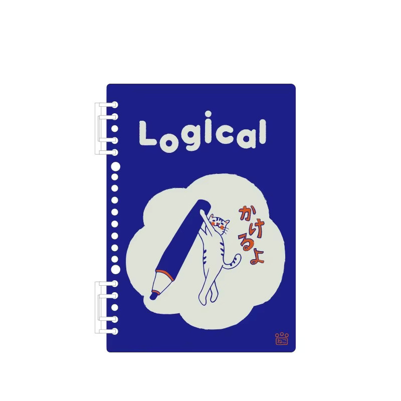 TACCIA A5 Loseblatt-Notizbuch mit Katzenumschlag, blau, linierte Seiten, nachfüllbares Ringbuch aus Kunststoff und Papier - Bild 5