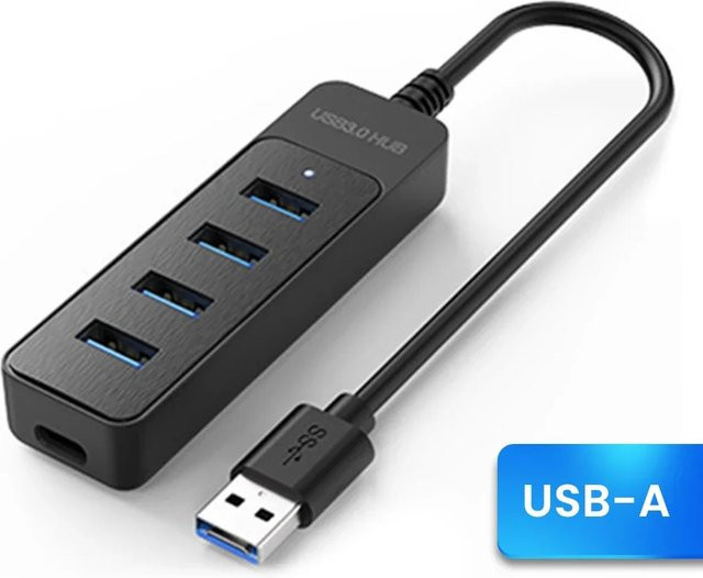 4-Port USB-Hub 3.0 High-Speed Multi-USB-Typ-C-Splitter Mehrfach-Expander in Schwarz für PC und Computer - Bild 1