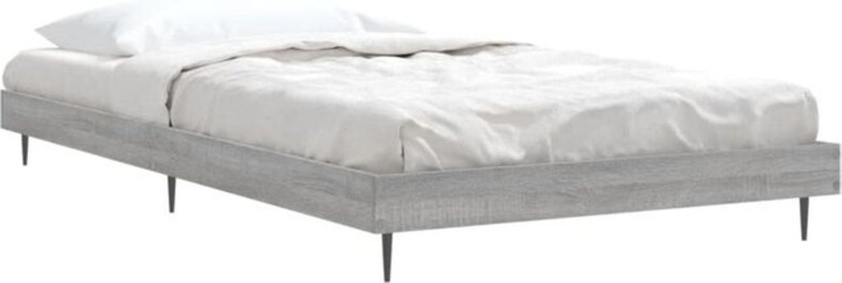 Vidaxl Einzelbett Bettgestell aus Holzwerkstoff in Grau, B/T/H: 90 x 190 cm - Bild 1
