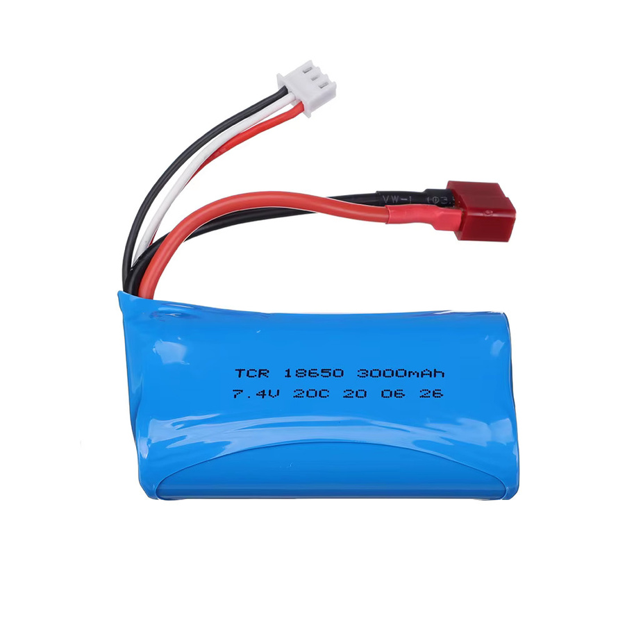 Wltoys 7,4 V 2S Li-ion Akku mit 1500 mAh, 18650 Zellen, JST/T/SM Stecker, Blau, Ersatzteil für RC Autos - Bild 2