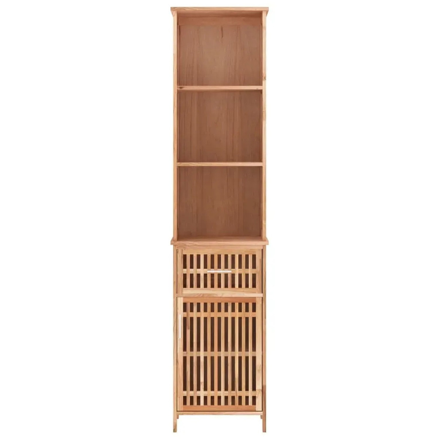 vidaXL Badschrank aus Massivholz Nussbaum in Braun mit Türen und Schubladen, B/T/H: 42 x 29 x 182 cm - Bild 2