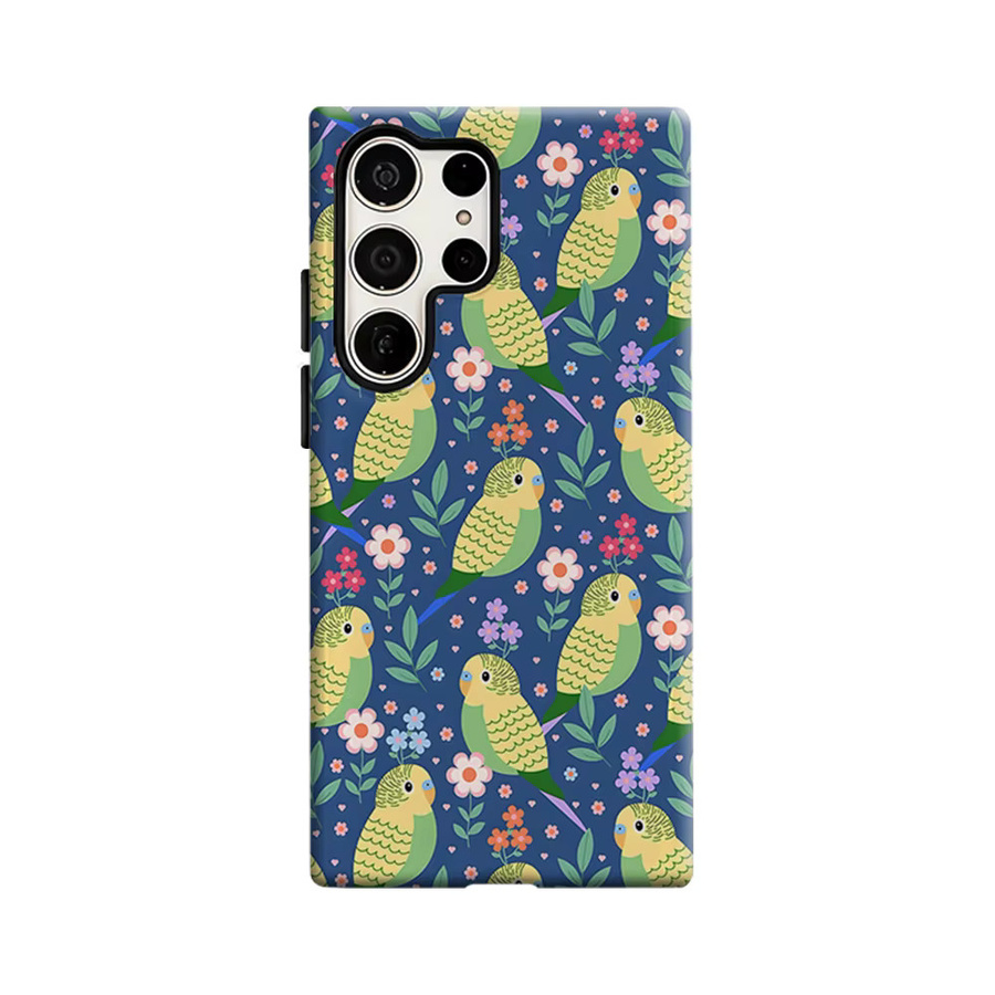 Budgie Floral Parade Handyhülle für Samsung Galaxy S26 S25 S24 S23 Ultra Plus, stoßfeste Doppelschicht robuste Rückabdeckung, mehrfarbig - Bild 6