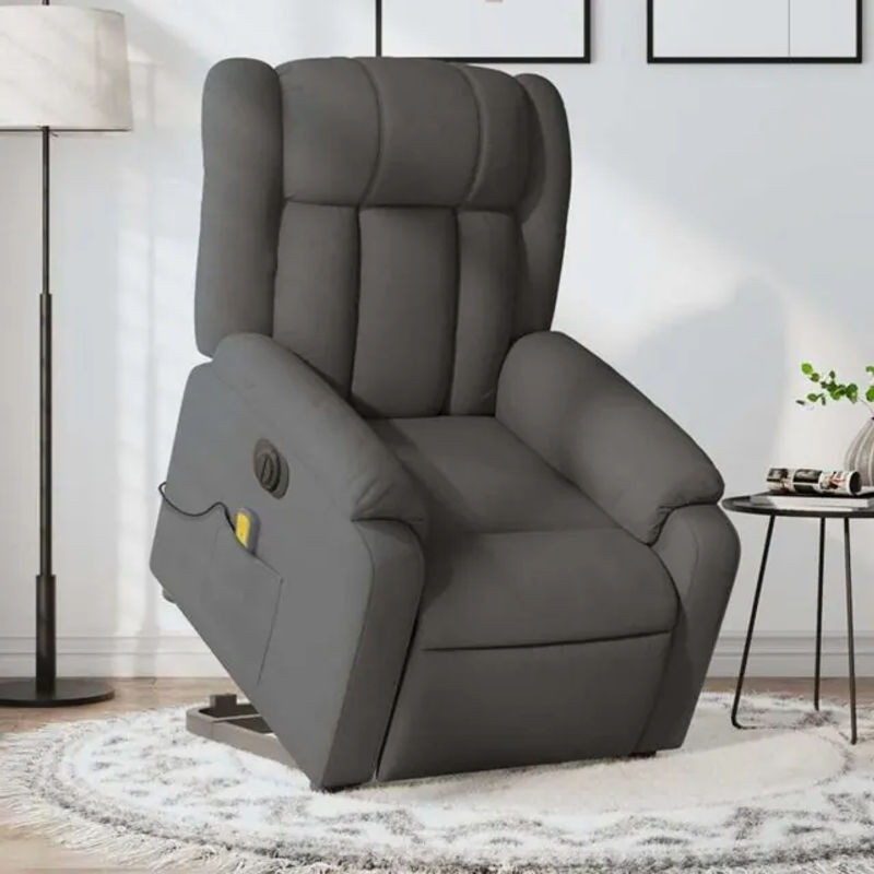 Vidaxl Elektrischer Massagesessel mit Aufstehhilfe in Anthrazit und Grau aus Stoff - Bild 1