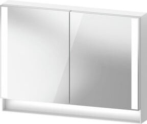 Duravit Uni Spiegelschrank Qatego Typ E, Wandhängend, Weiß, 2 Türen, mit LED-Beleuchtung und Sensorschalter, B/H/T: 100 x 75 x 15,5 cm - Bild 1