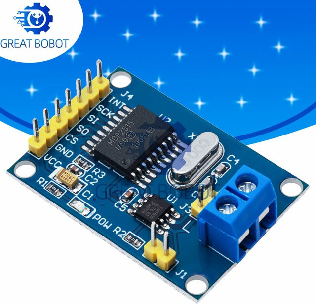 Baishundianzi MCP2515 CAN Bus Modul mit TJA1050 Empfänger und SPI Schnittstelle für 51 MCU und ARM Controller in Blau - Bild 1