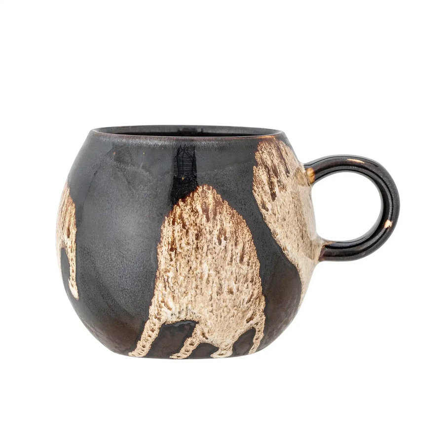 Bloomingville Becher Paula aus Steingut in Dunkelbraun, 275 ml - Bild 1