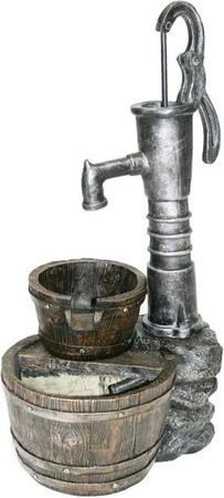 Ubbink AcquaArte Las Vegas Gartenbrunnen-Set aus Polyresin mit rustikaler Schwengelpumpe und Fässern, Höhe: 80,5 cm, Breite: 36,5 cm
