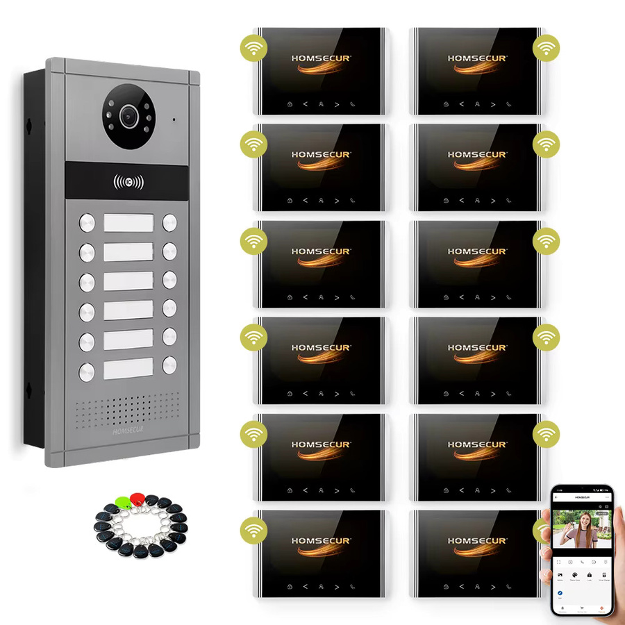 HOMSECUR Tuya App Video-Türsprechanlage mit automatischer Aufzeichnung und RFID-Zugang für 12 Familien - Bild 4