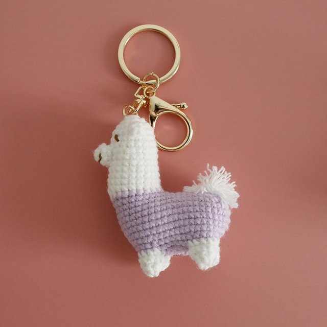 Linyi toy Schlüsselanhänger Schaf, handgefertigt, gestrickt, Unisex - Bild 1