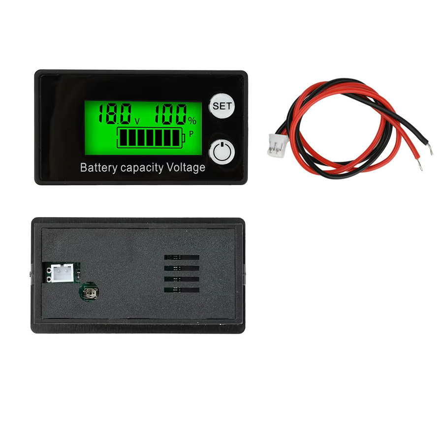 diymore 6133A DC8-100V Batteriemessgerät mit Alarm als Spannungsmesser und Lithium-Ionen-Batteriekapazitätsmonitor in Schwarz und Grün - Bild 3