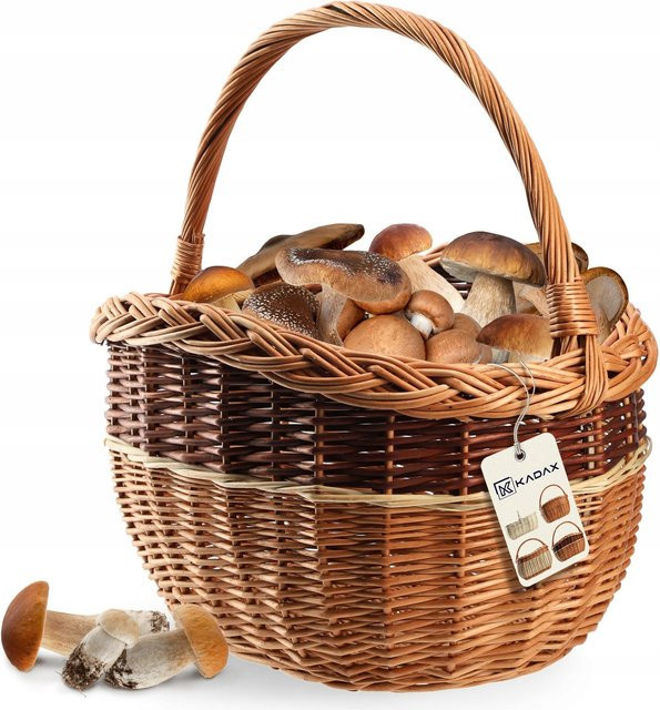 Kadax Weidenkorb aus Naturweide in Weiß für Pilze, Obst und Picknick - Bild 1