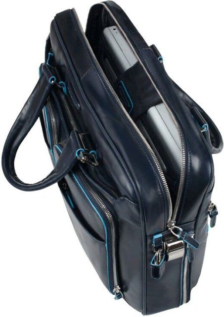 Piquadro Blue Square schmale Laptoptasche mit Laptoptasche für 14 Zoll in Rot und Blau - Bild 1