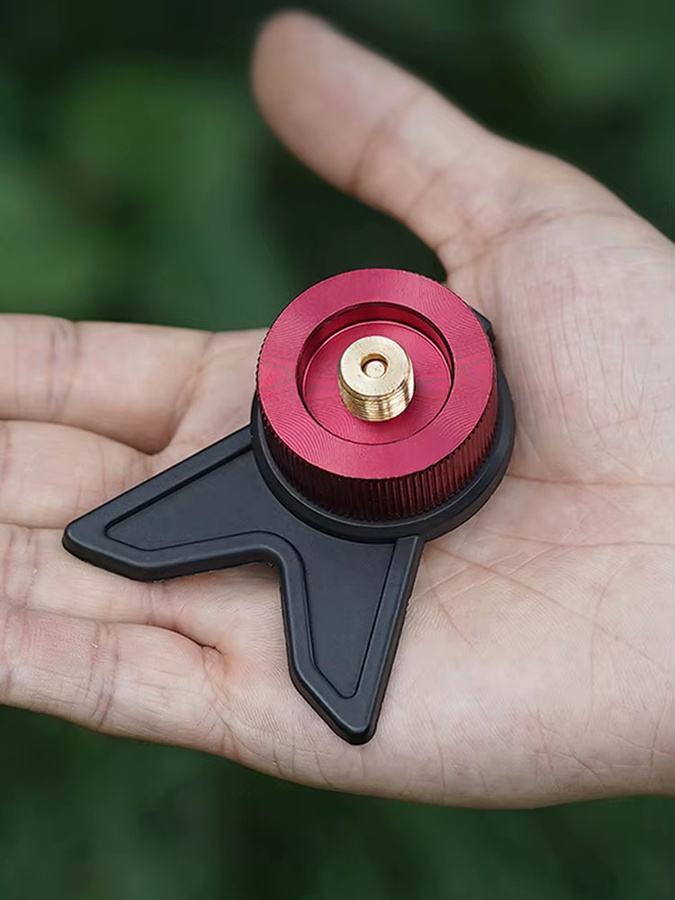 APWIKOGER Kartuschenadapter mit fester Anti-Roll-Halterung für Camping-Gaskocher in Gelb - Bild 4