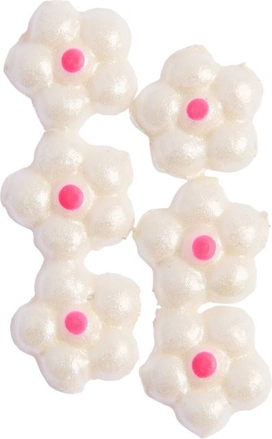Rico Design Wachsdekor Blüte mit Punkt in Weiß Perlmutt und Neon-Pink - Bild 1