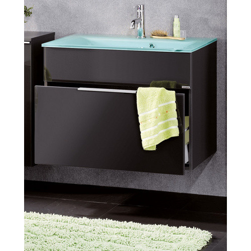 FACKELMANN Waschplatz-Set KARA für dein Badezimmer in Anthrazit mit Glastüren und Soft-Close-Funktion, Breite: 80 cm - Bild 2