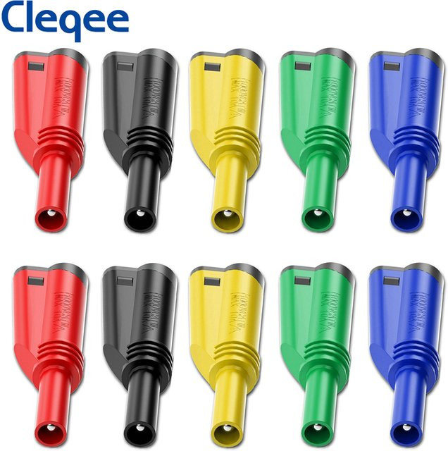 Cleqee P3005 Stapelbarer 4-mm-Bananenstecker in Multicolor für Multimeter zum Löten und Montieren - Bild 1