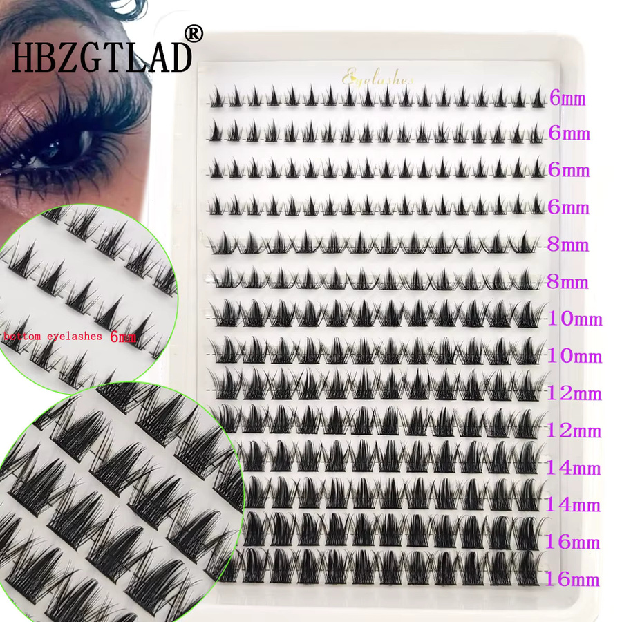 AMSDCN Wimpernbündel, 14-reihig, Black, Unisex - Bild 6